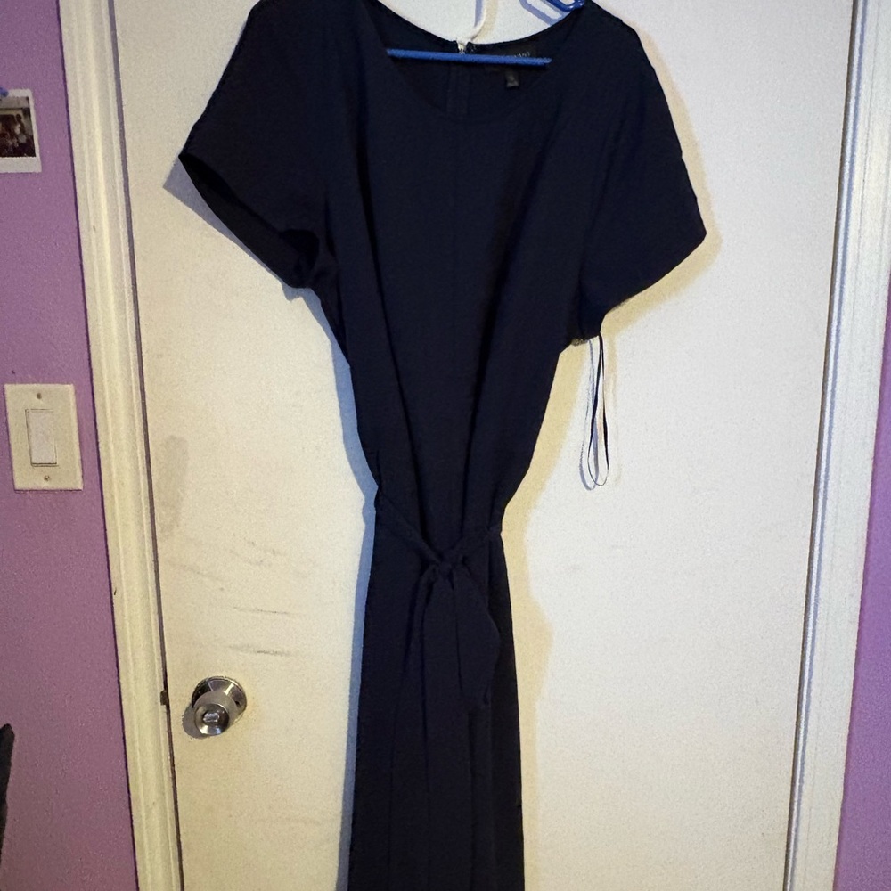 Lane Bryant Navy Blue Wrap Tie back Romper